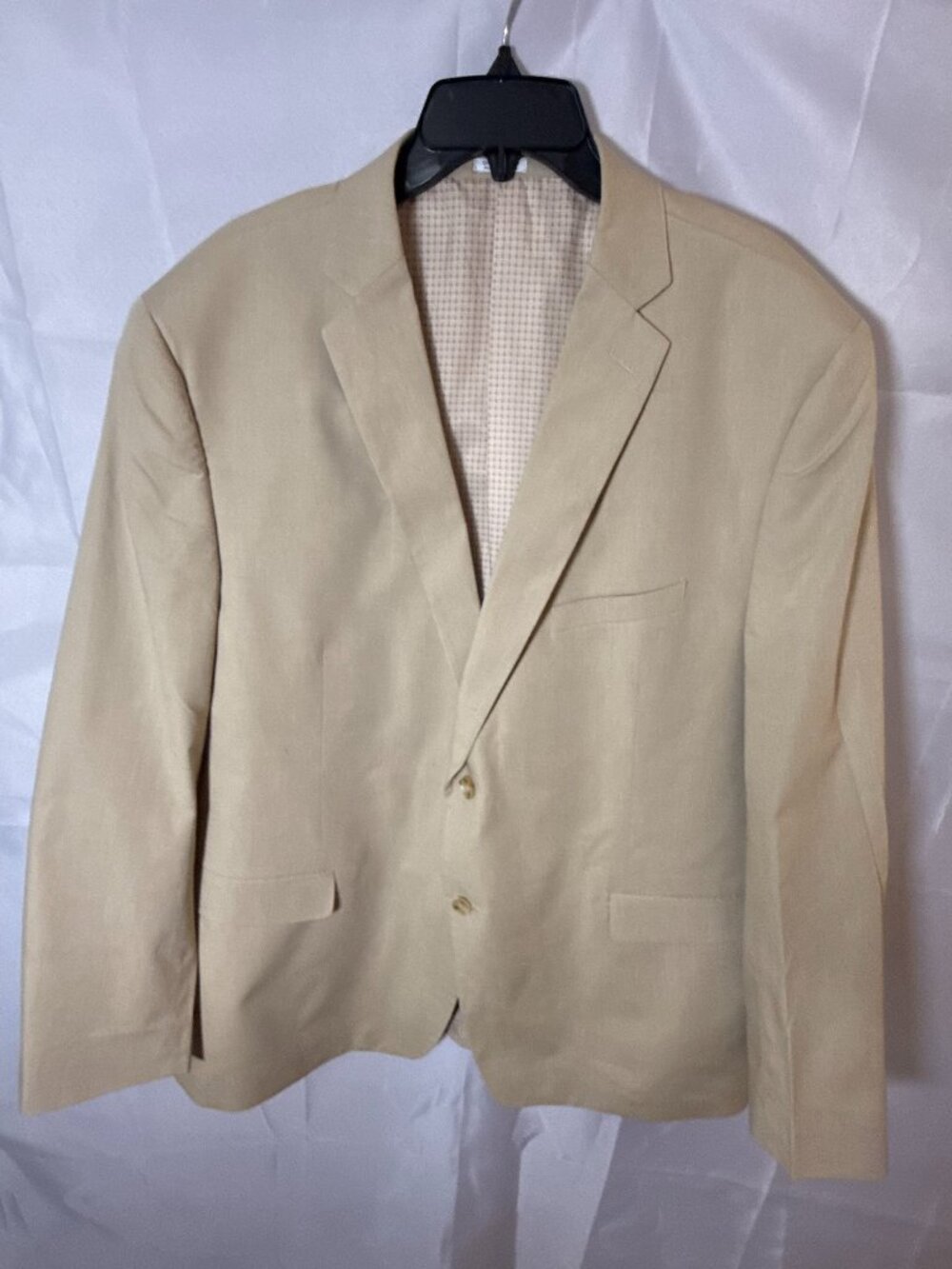Saddlebred 48L Tan Cotton Blazer Sport Coat Two Button Classic Fit